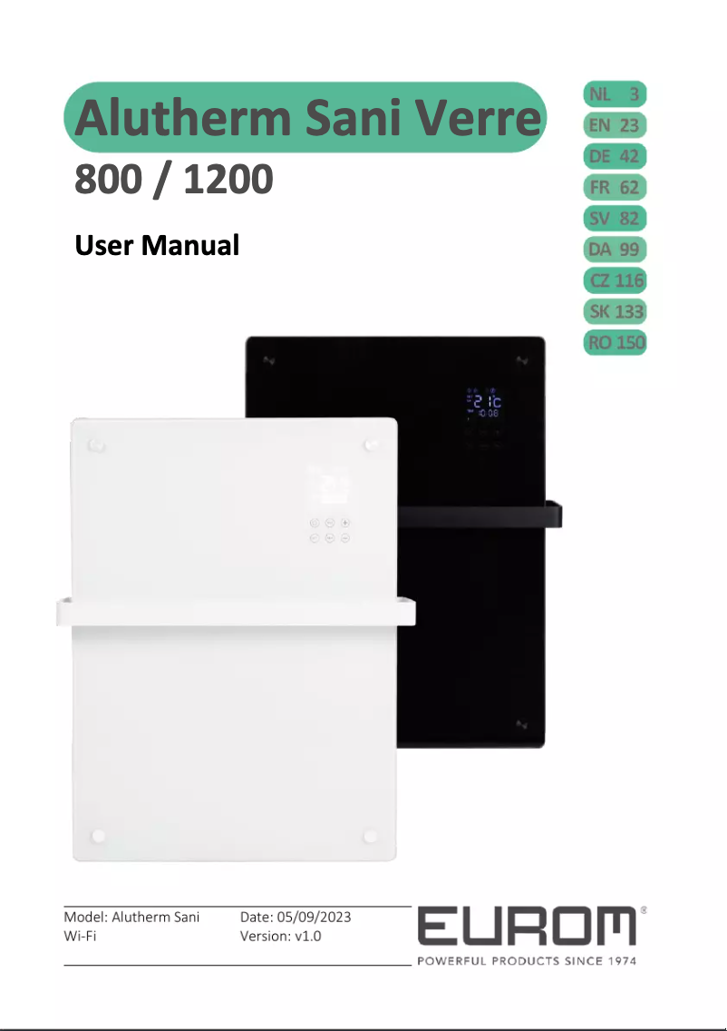 Página nº 1 - Manual de usuario Eurom Alutherm Sani 1200 Wifi