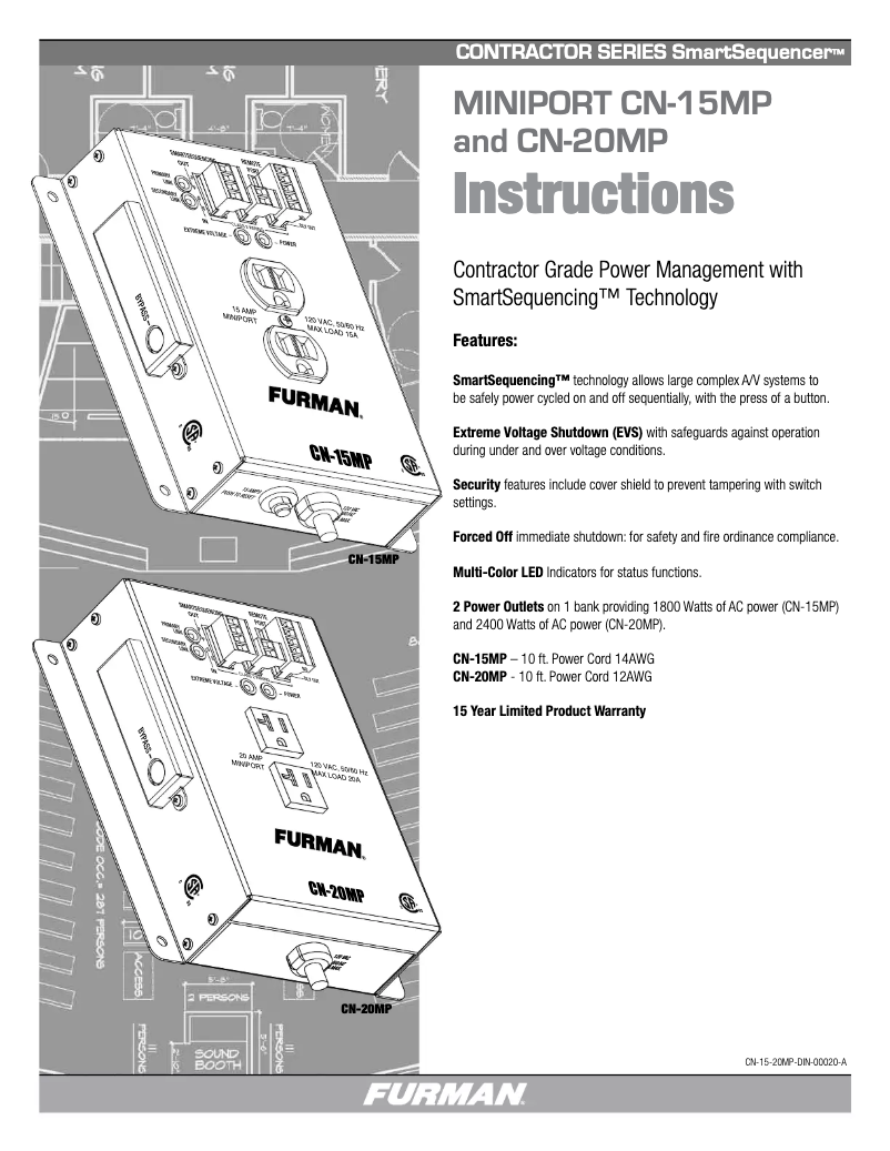 Imagen de la primera página del manual del dispositivo CN-15MP