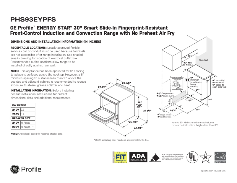Imagen de la primera página del manual del dispositivo PHS93E