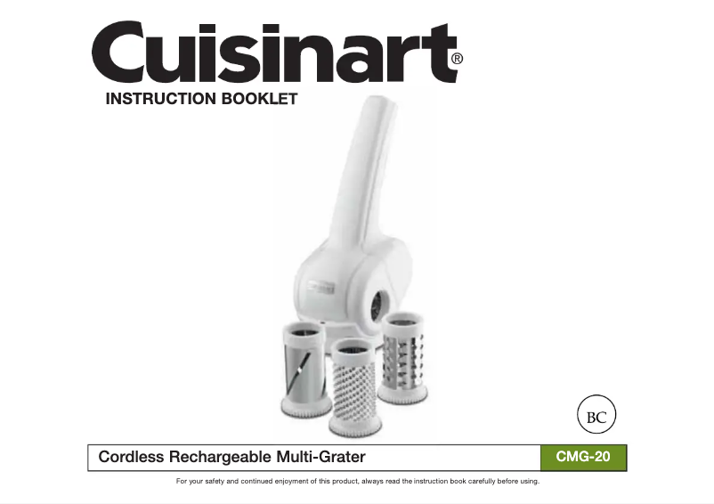 Página 1 del manual Manual de usuario Cuisinart CMG-20