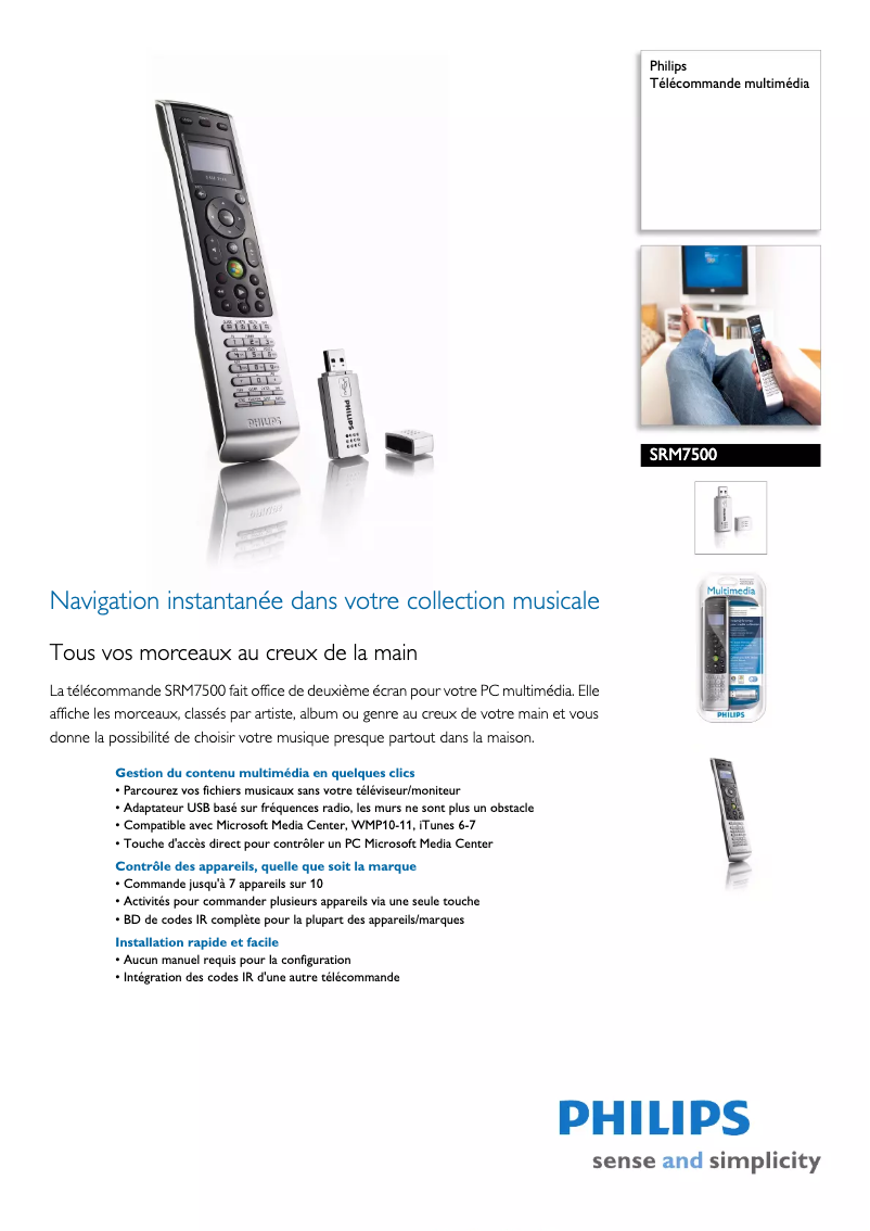 Imagen de la primera página del manual del dispositivo SRM7500