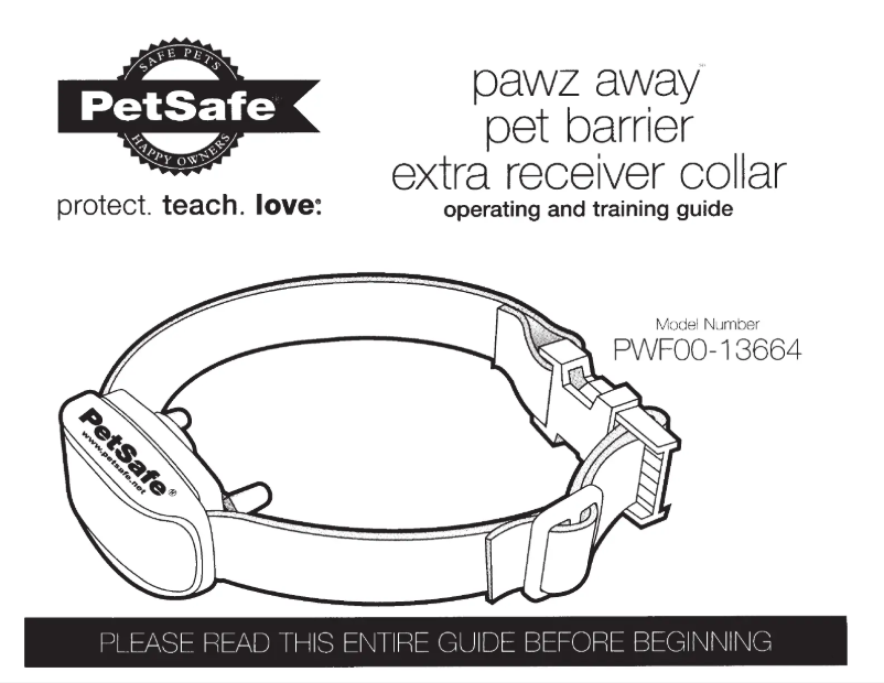Imagen de la primera página del manual del dispositivo Pawz Away PWF00-13664