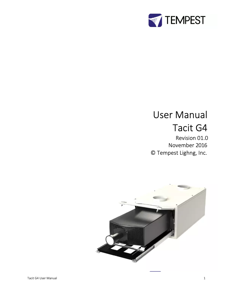Imagen de la primera página del manual del dispositivo Tacit G4 230