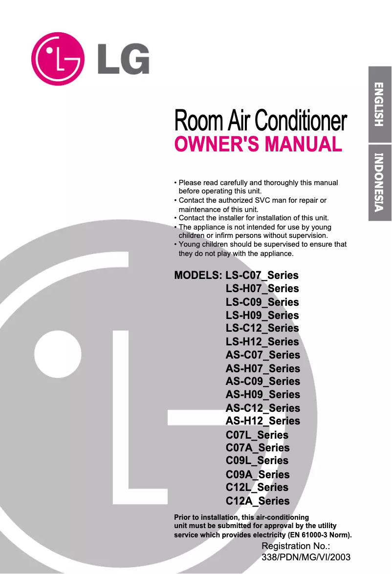 Página 1 del manual Manual de usuario LG LSNC076ZMC0