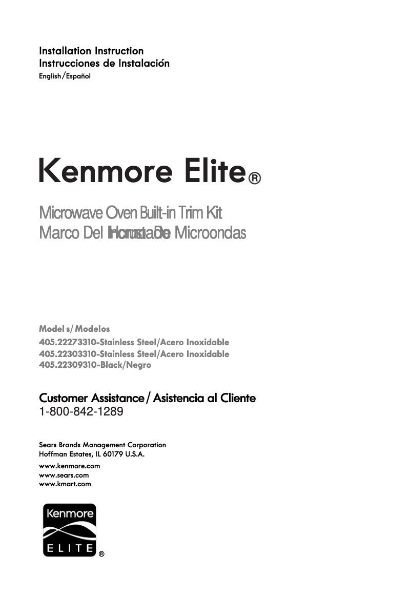 Página nº 1 - Manual de usuario Kenmore 22309