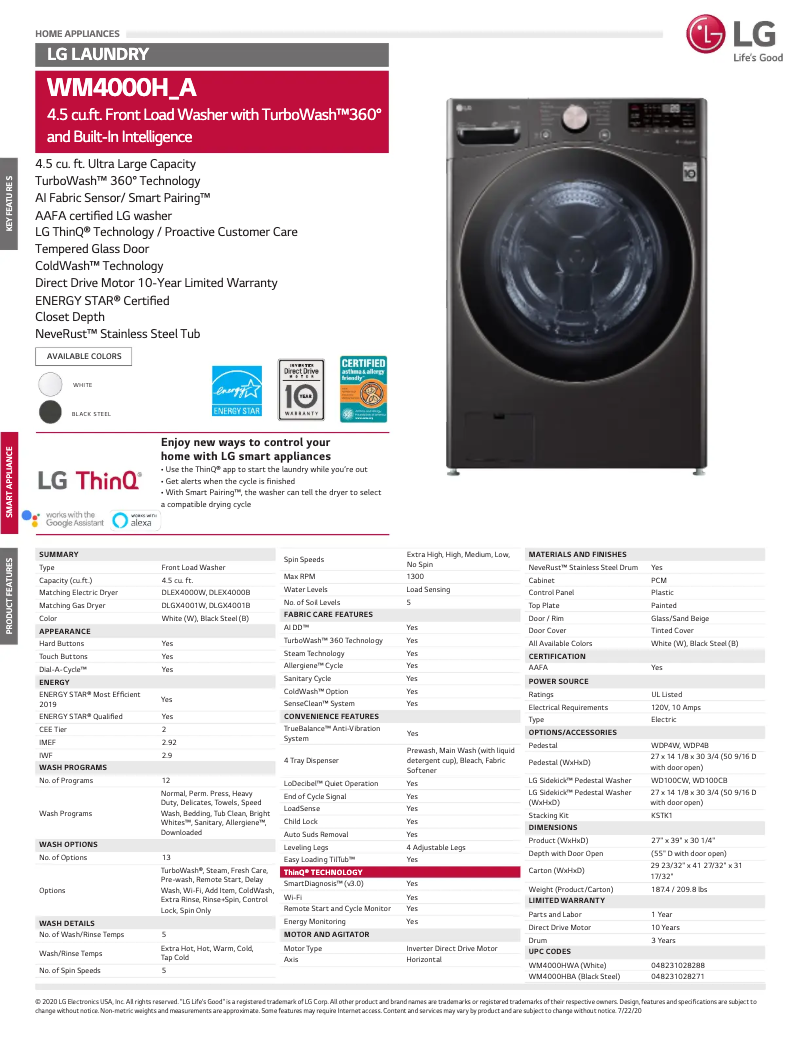 Imagen de la primera página del manual del dispositivo WM4000HBA