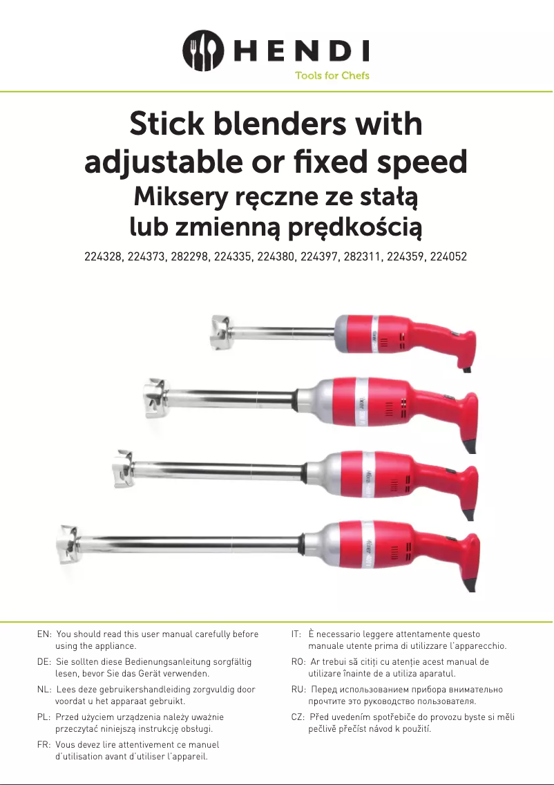 Página 1 del manual Manual de usuario Hendi 224397