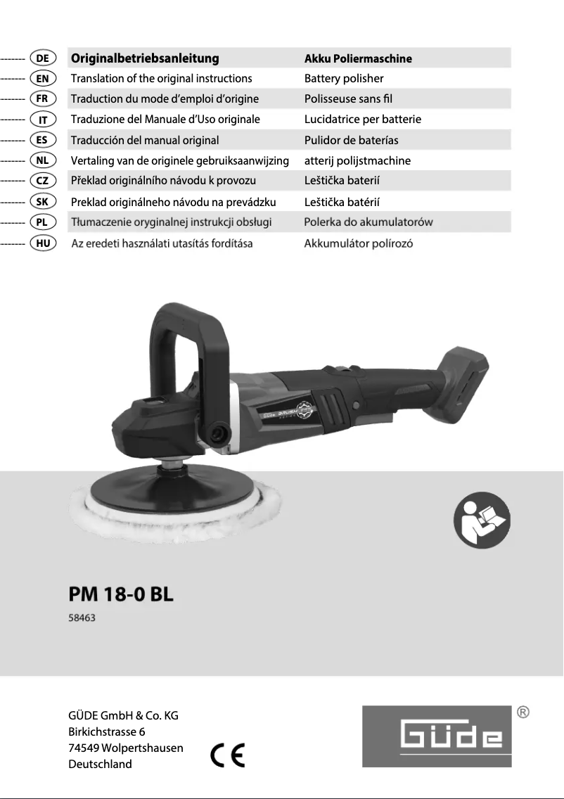 Página nº 1 - Manual de usuario Güde PM 18-0 BL