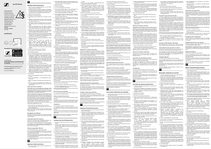 Página 1 del manual Instrucciones de seguridad Sennheiser ew 100 G4-ME4