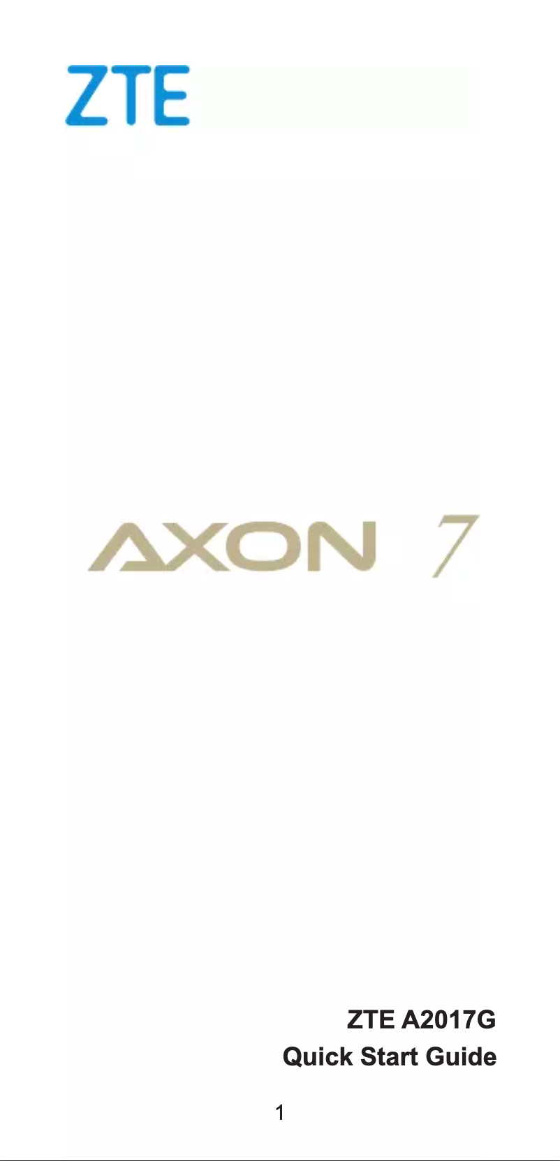 Página 1 del manual Manual de usuario ZTE Axon 7