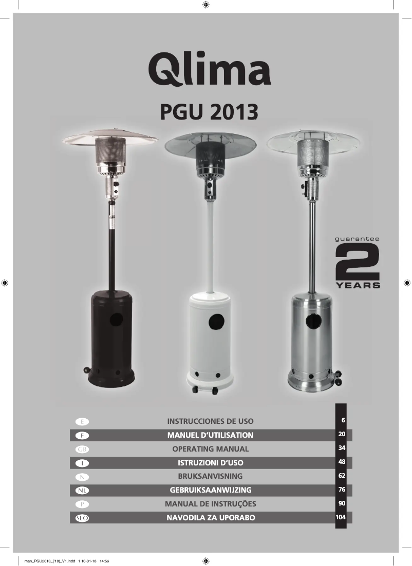 Imagen de la primera página del manual del dispositivo PGU 2013