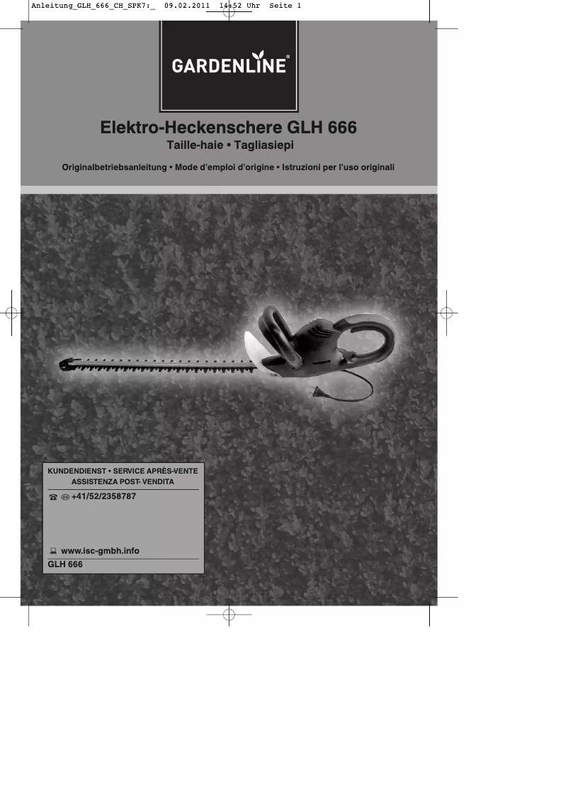 Página 1 del manual Manual de usuario Gardenline GLH 666