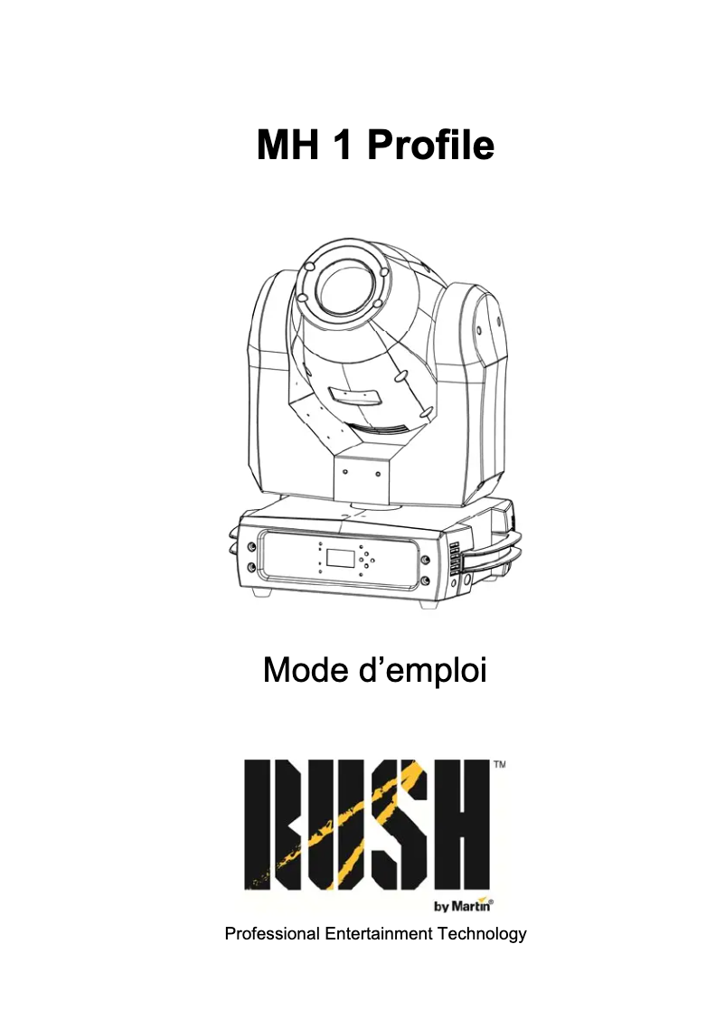 Imagen de la primera página del manual del dispositivo RUSH MH 1 Profile