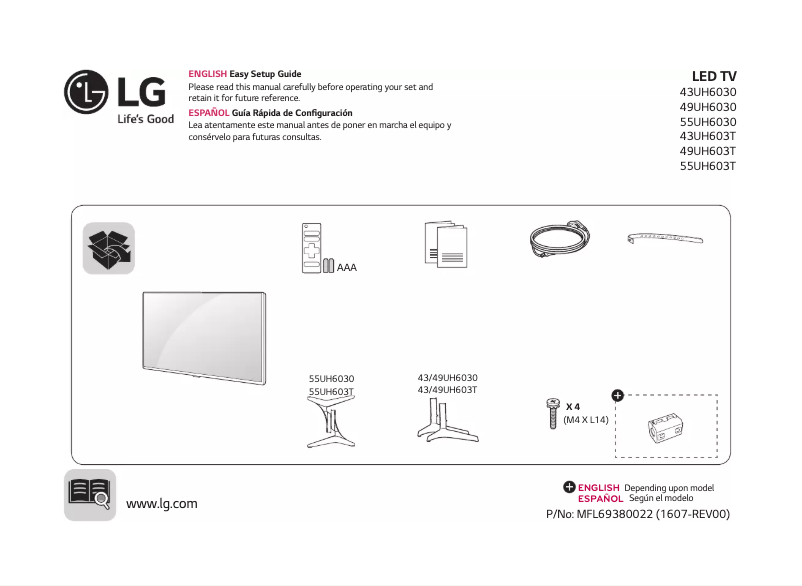 Página 1 del manual Manual de usuario LG 43UH603T