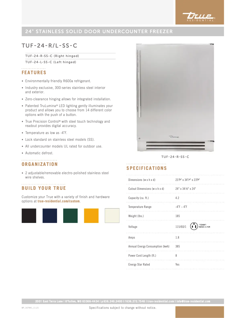 Imagen de la primera página del manual del dispositivo TUF-24-R-SS-C