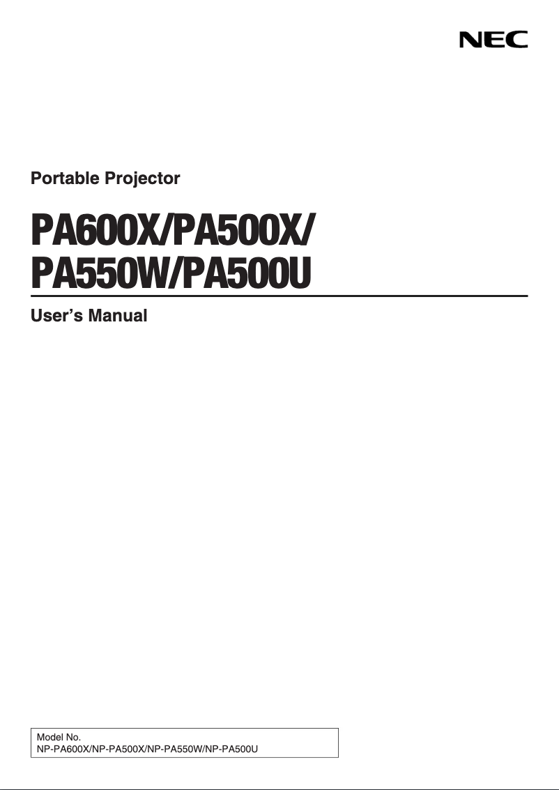 Imagen de la primera página del manual del dispositivo NP-PA600X