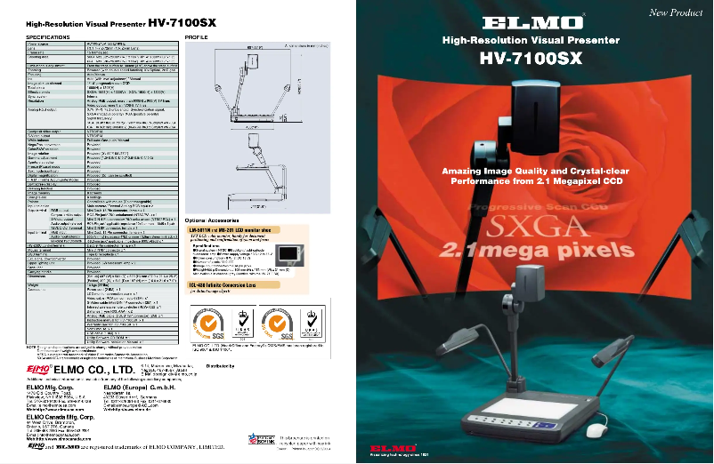 Página 1 del manual Folleto Elmo HV-7100SX