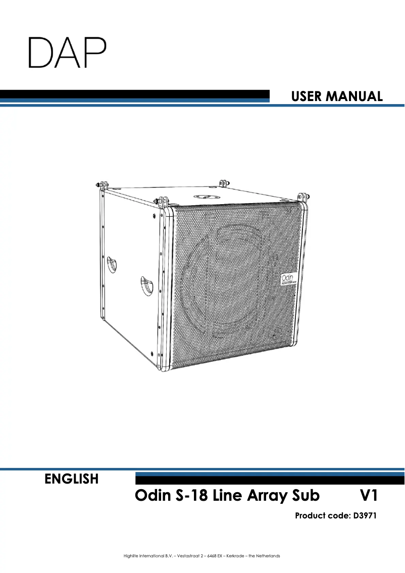 Página 1 del manual Manual de usuario DAP-Audio Odin S-18