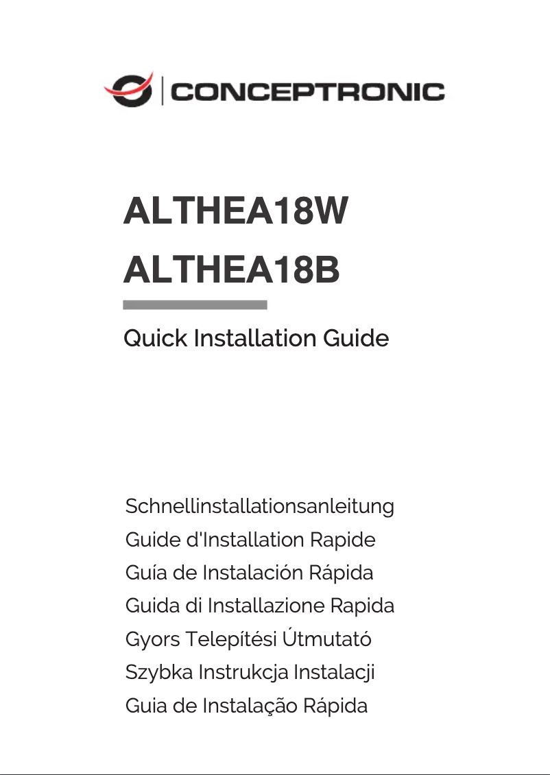 Imagen de la primera página del manual del dispositivo ALTHEA18W
