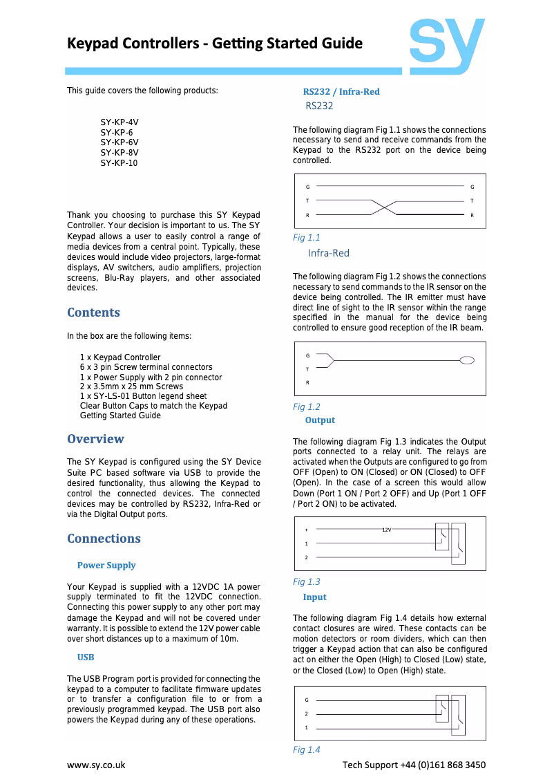 Página nº 1 - Manual de usuario SY Electronics SY-KP8VE-BW