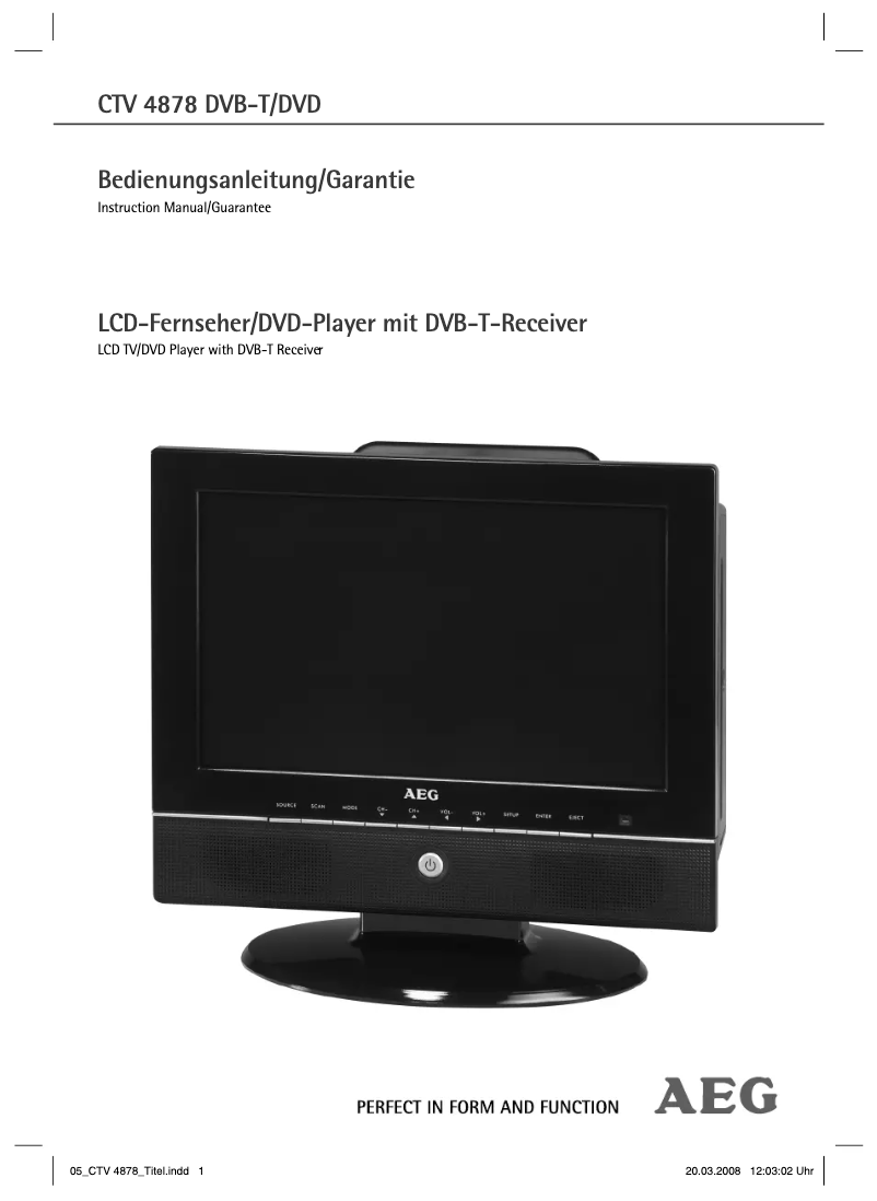 Imagen de la primera página del manual del dispositivo CTV 4878