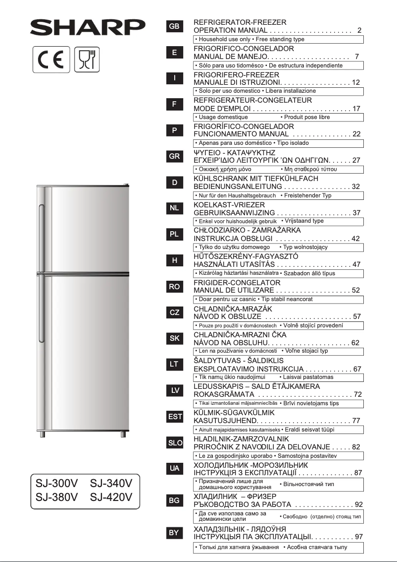 Imagen de la primera página del manual del dispositivo SJ-380VBE