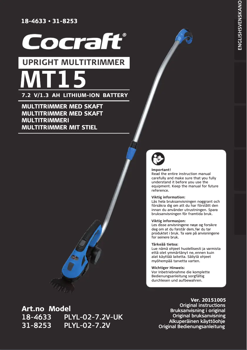 Página nº 1 - Manual de usuario Cocraft MT15