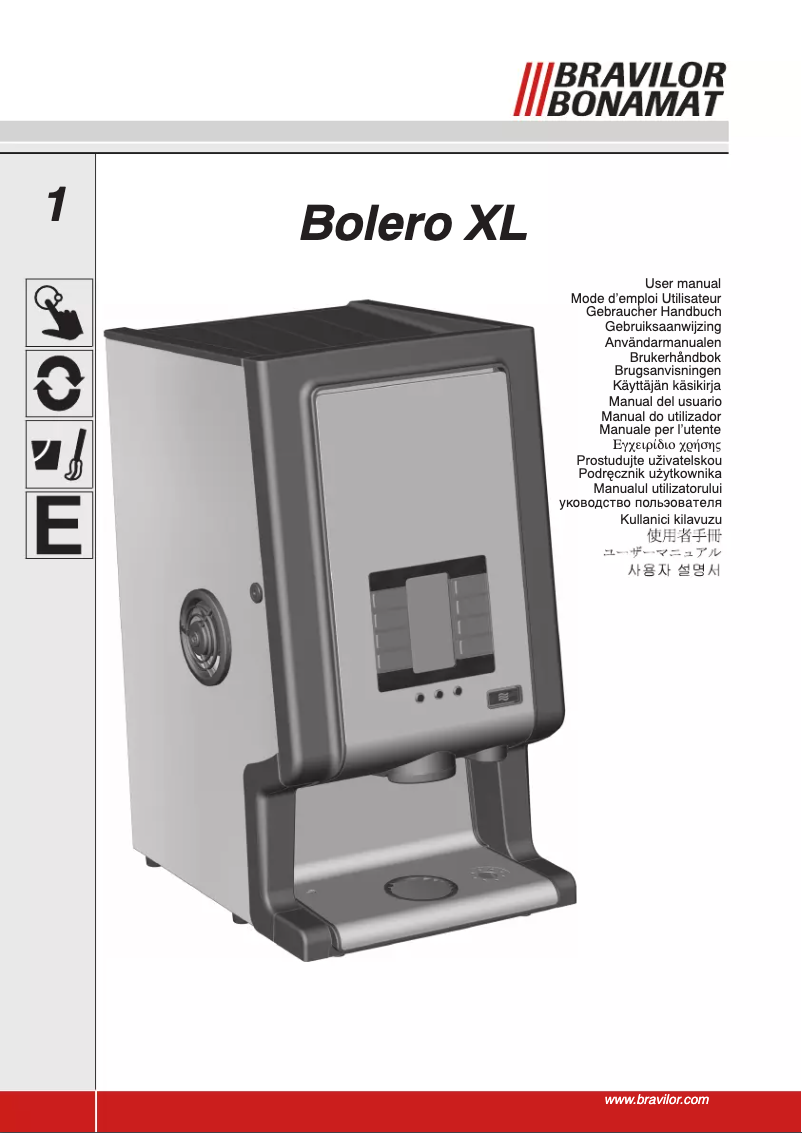 Página 1 del manual Manual de usuario Bravilor Bonamat Bolero XL 433 S