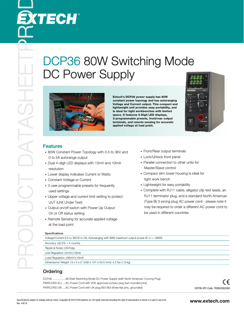 Imagen de la primera página del manual del dispositivo DCP36