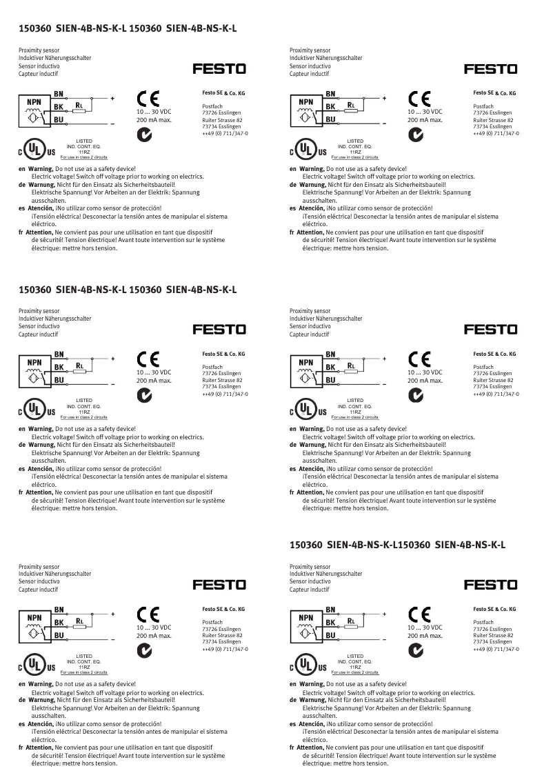 Página 1 del manual Manual de usuario Festo SIEN-4B-NS-K-L