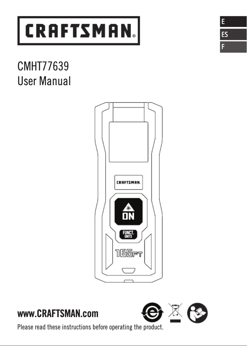 Página 1 del manual Manual de usuario Craftsman CMHT77639