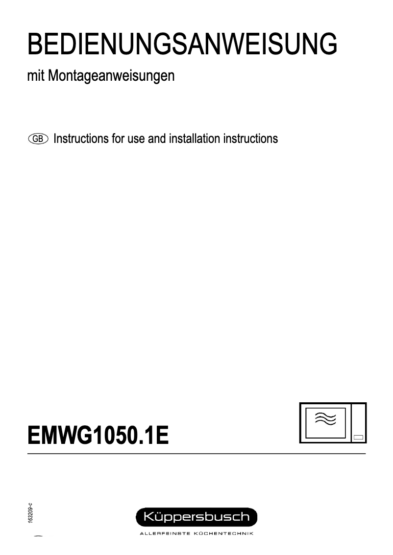 Imagen de la primera página del manual del dispositivo EMWG 1050.1 E
