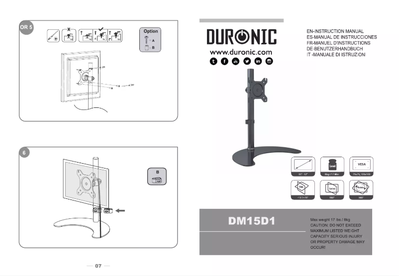 Página 1 del manual Manual de usuario Duronic DM15D1