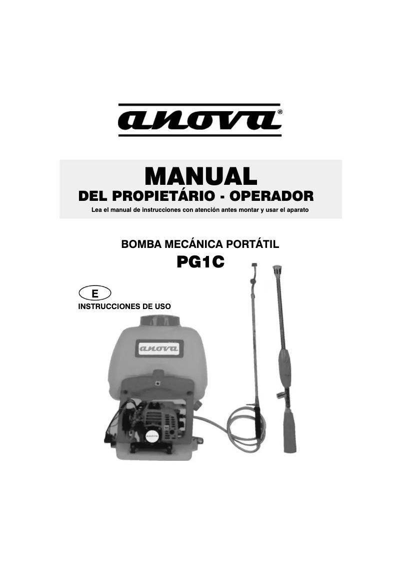 Imagen de la primera página del manual del dispositivo PG1C