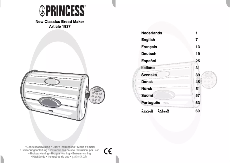Página nº 1 - Manual de usuario Princess New Classics Breadmaker 151937