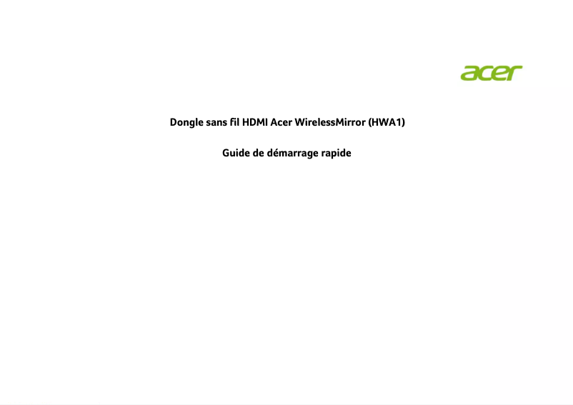 Página 1 del manual Manual de usuario Acer WirelessMirror HWA1