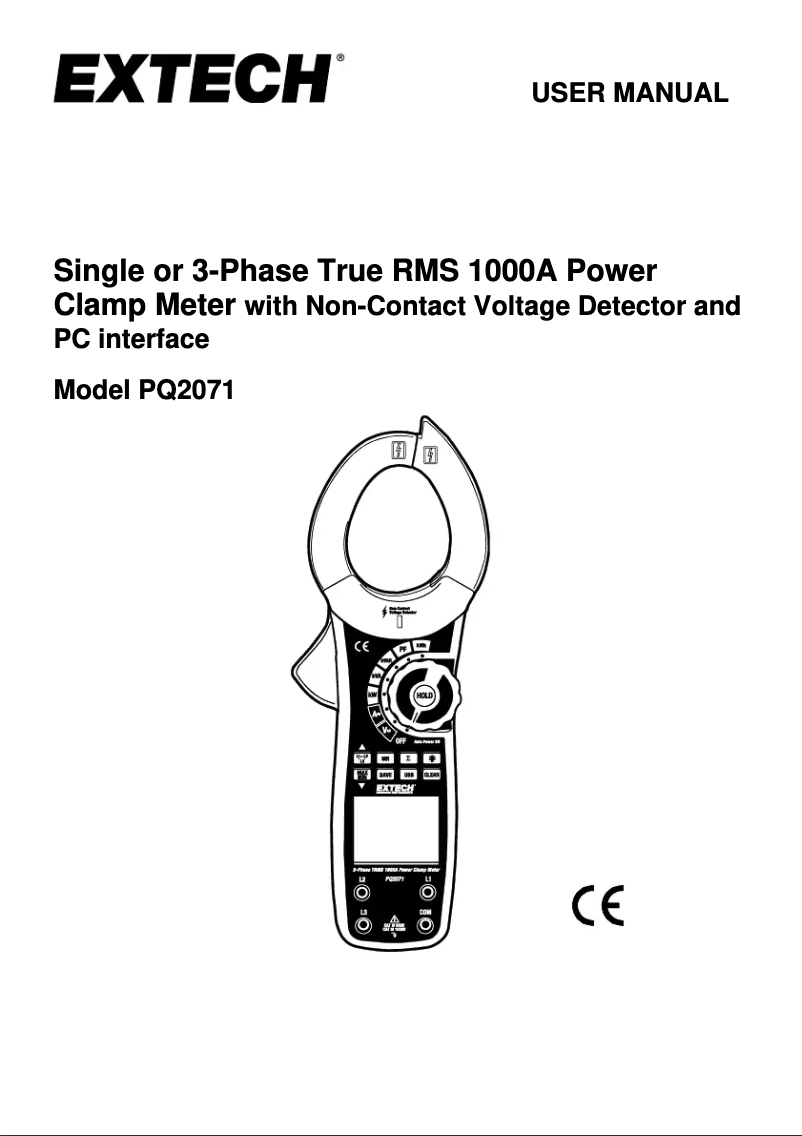 Página 1 del manual Manual de usuario Extech PQ2071