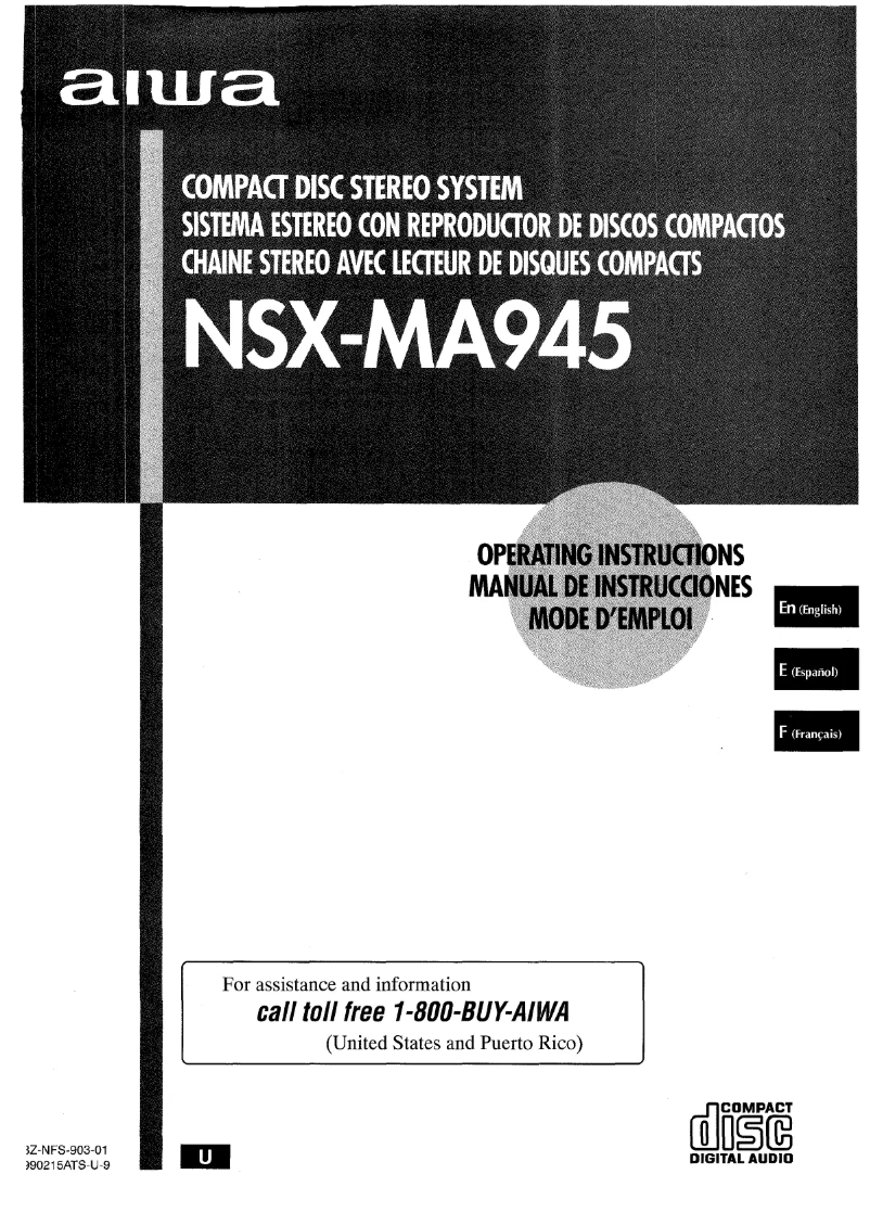 Página nº 1 - Manual de usuario Aiwa NSX-MA945