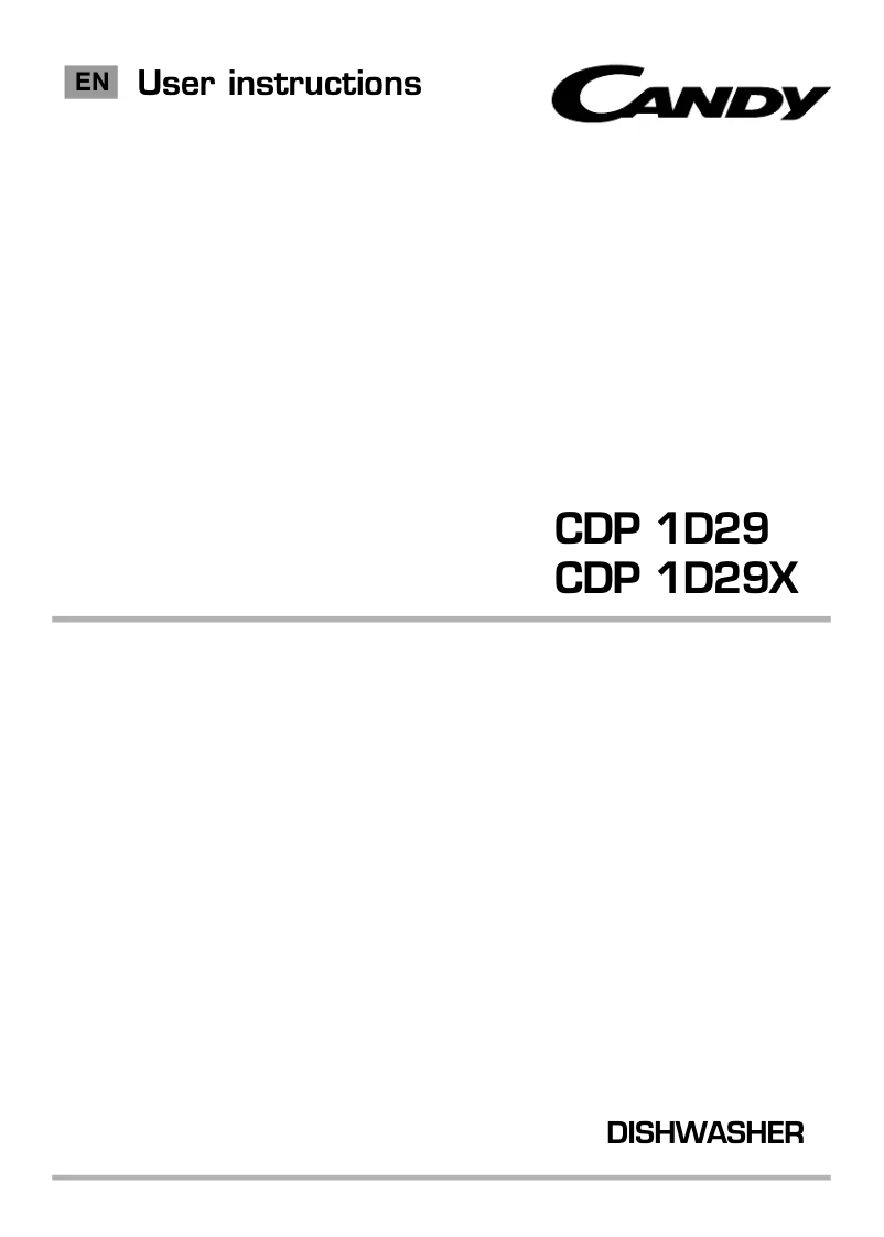 Página 1 del manual Manual de usuario Candy CDP 1D29X-AUS