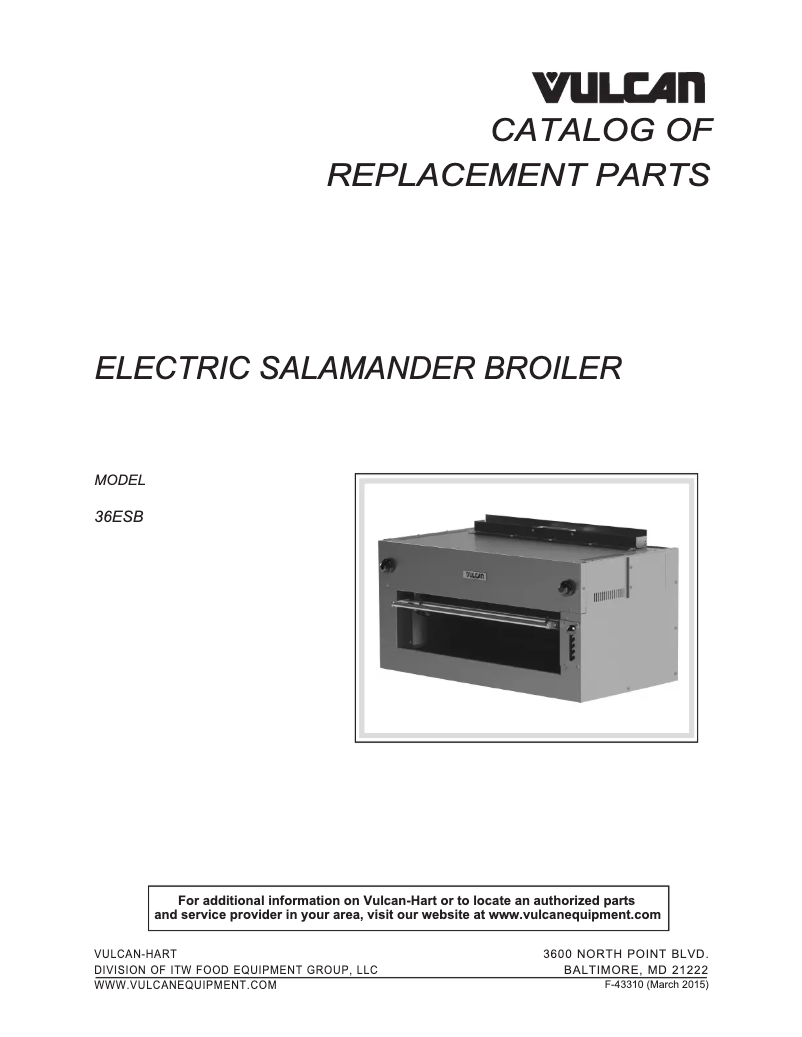 Página 1 del manual Catálogo Vulcan 36ESB