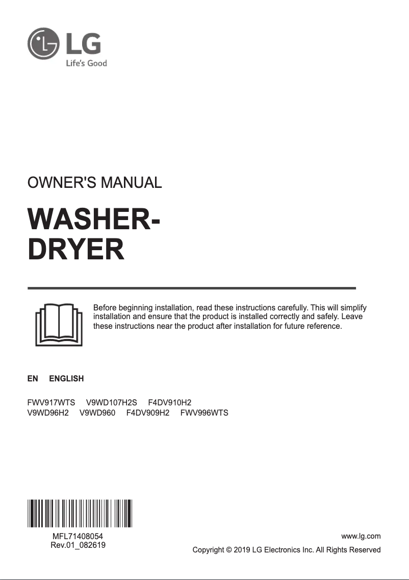 Página 1 del manual Manual de usuario LG FWV996WTS