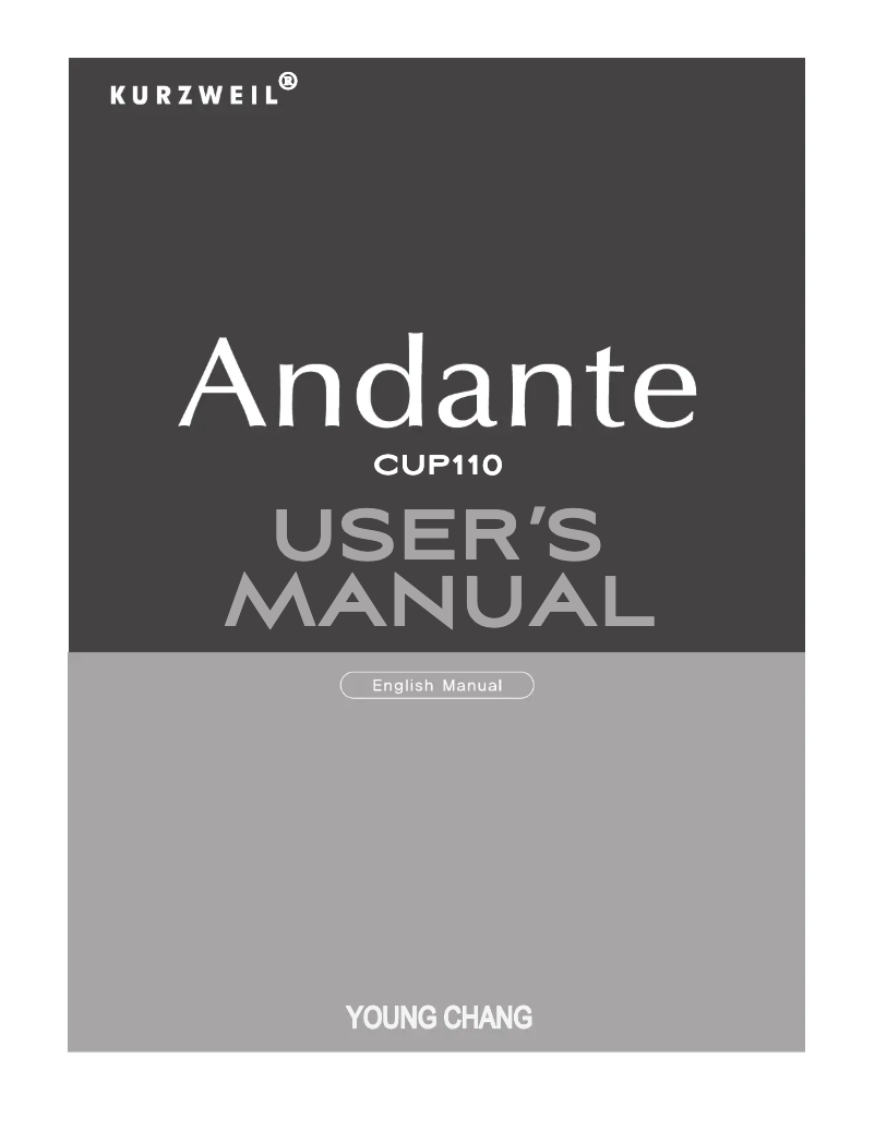 Página nº 1 - Manual de usuario Kurzweil Andante CUP110