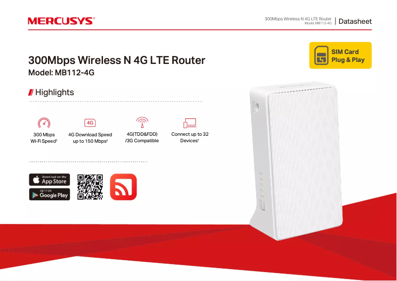 Imagen de la primera página del manual del dispositivo MB112-4G