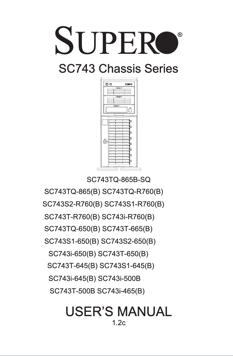 Imagen de la primera página del manual del dispositivo CSE-743I-500B
