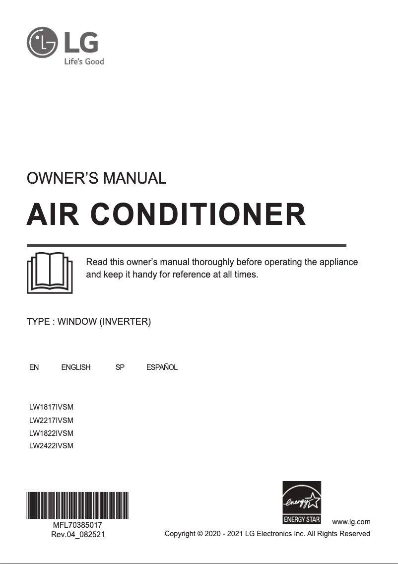 Página 1 del manual Manual de usuario LG LW1817IVSM