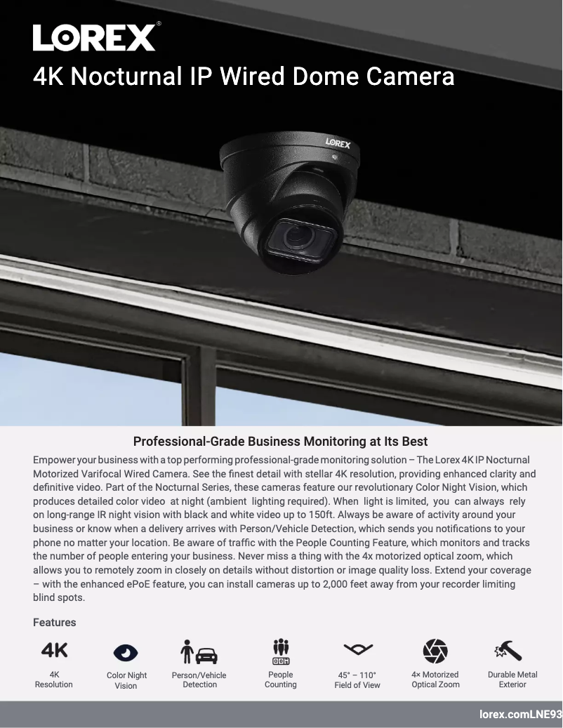 Página nº 1 - Ficha técnica Lorex LNE9393