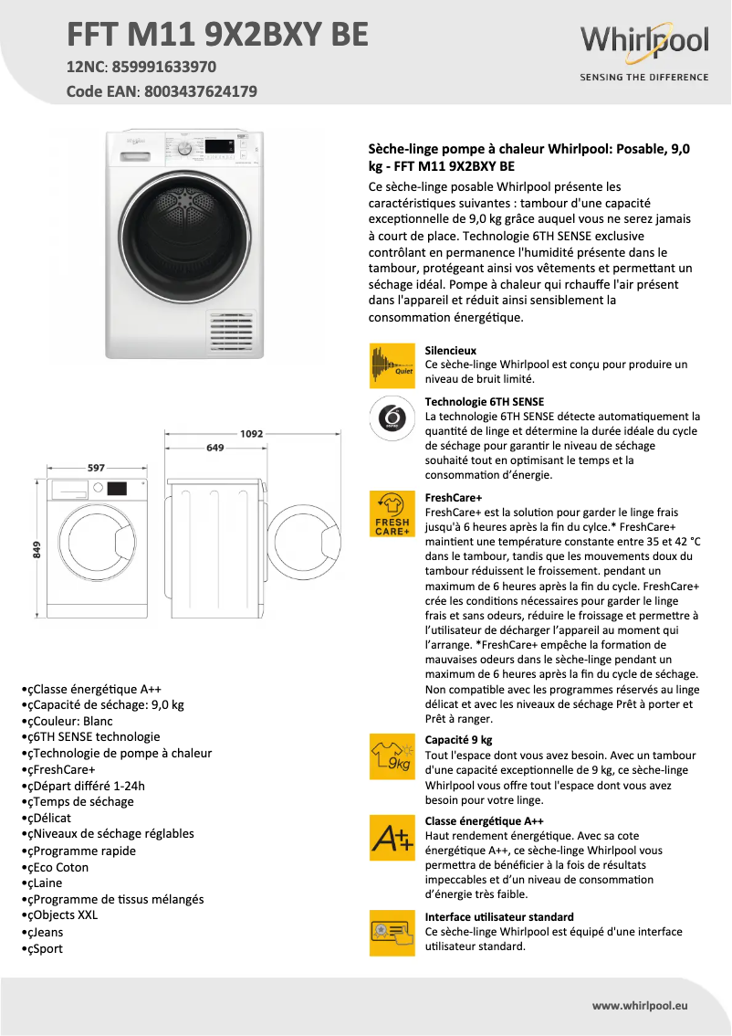 Imagen de la primera página del manual del dispositivo FFT M11 9X2BXY BE