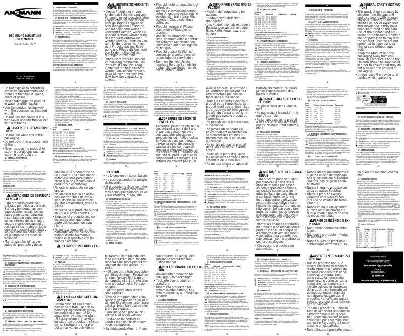 Imagen de la primera página del manual del dispositivo Solarpanel 100W
