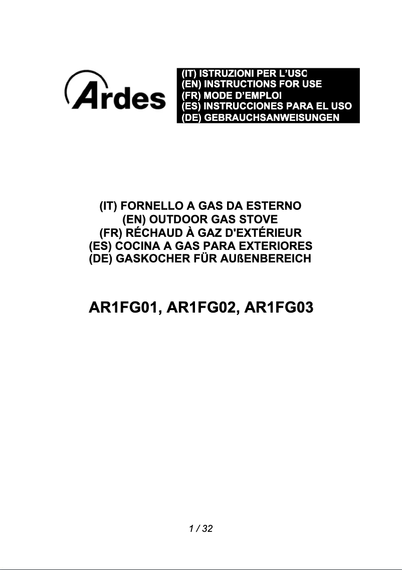 Página nº 1 - Manual de usuario Ardes AR1FG02