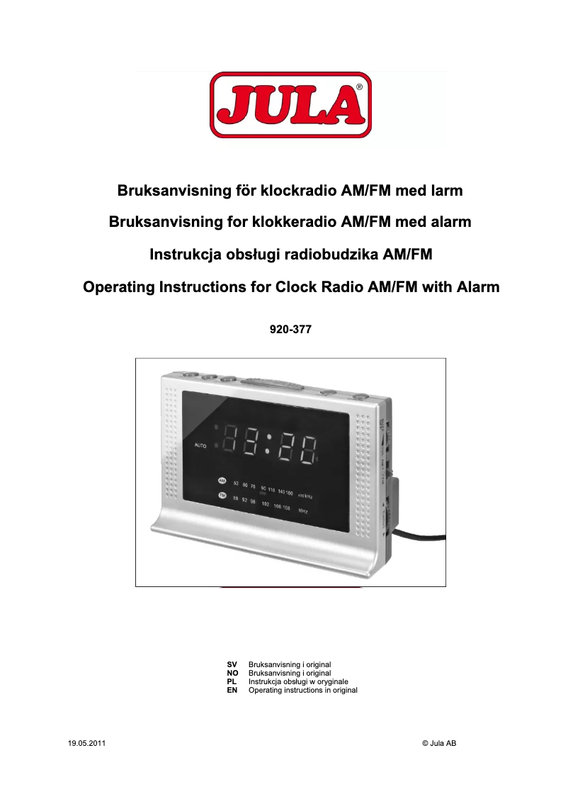 Imagen de la primera página del manual del dispositivo 920-377